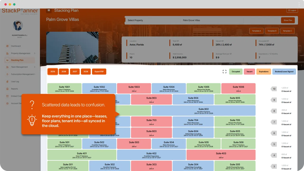 StackPlanner Demo Screen 4